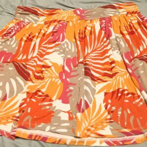 Lane Bryant Colorful Swing Skirt - Stretch Waist - 18/20 - Multicolor Palms